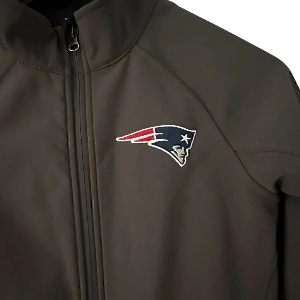 NFL Youth Dark Grey Polyester Fleece Lined NE Patriots Zip Up Jacket Size S‎ - 8